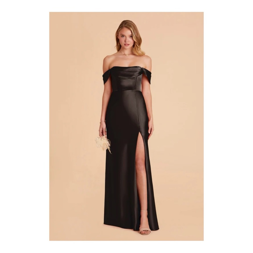 Birdy Grey Mia Convertible Dress Shiny Satin Black